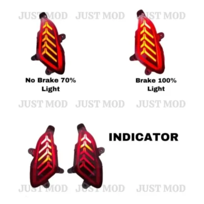 JUST MOD Grand i10 Nios Matrix Reflector Light – Premium 3 Function LED Type 2 with Indicator (Red)