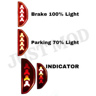 JUST MOD Tata Punch Matrix Reflector Light – Premium LED Type L1 with Scan Running Indicator (2021 Model, Red)
