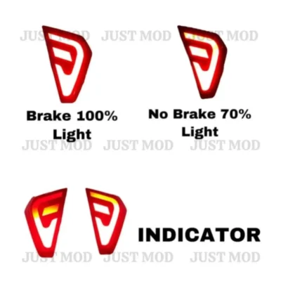 JUST MOD Nexon Matrix Reflector Light – Premium Type B LED with Scan + Running Indicator Compatible with Tata Nexon 2021 (2 Pcs)