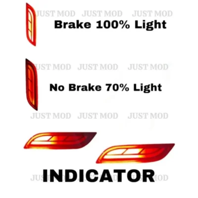 JUST MOD City Matrix Reflector Light – Premium LED Type A with Running Indicator for Honda City 2020+ (Red)