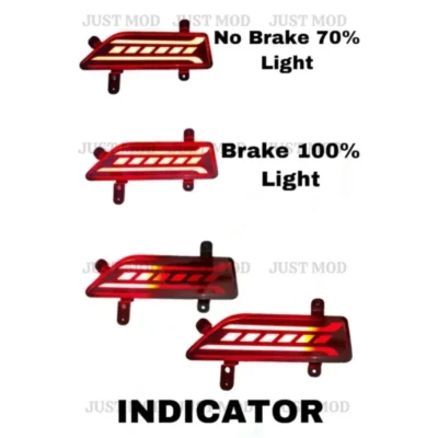 JUST MOD XUV 300 Matrix Reflector Light – Premium LED Type B with Running Indicator (Waterproof, Red)