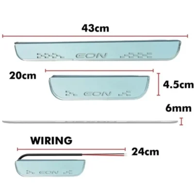 Just Mod EON LED Sill Plate – Premium Chrome Finish Scuff Plate Set of 4 (Blue Light)