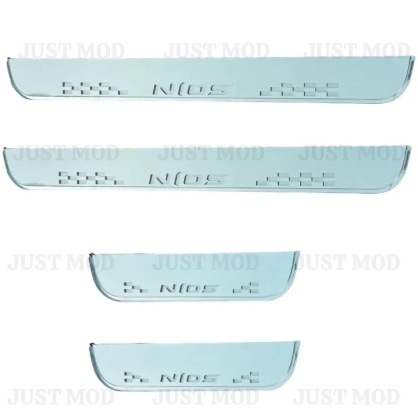 Just Mod Nios LED Sill Plate – Premium Chrome Finish Scuff Plate Set of 4 (Blue Light) - Image 4
