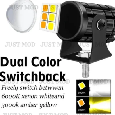 Mini Drive Fog Light Projector – Premium White/Yellow Dual Colour LED Spotlight
