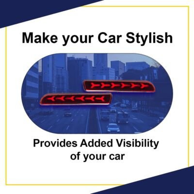 JUST MOD Maruti Suzuki Reflector Matrix – Premium Type F Waterproof LED with Running Indicator Pack of 2 Light
