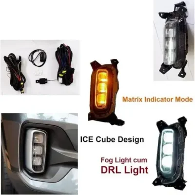 Kia Seltos 2021 Ice Cube LED Fog Lamp with Indicator | (All Models – 1 Set) | JUSTMOD