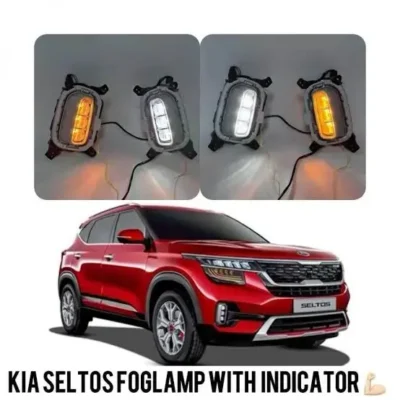 Kia Seltos 2021 Ice Cube LED Fog Lamp with Indicator | (All Models – 1 Set) | JUSTMOD