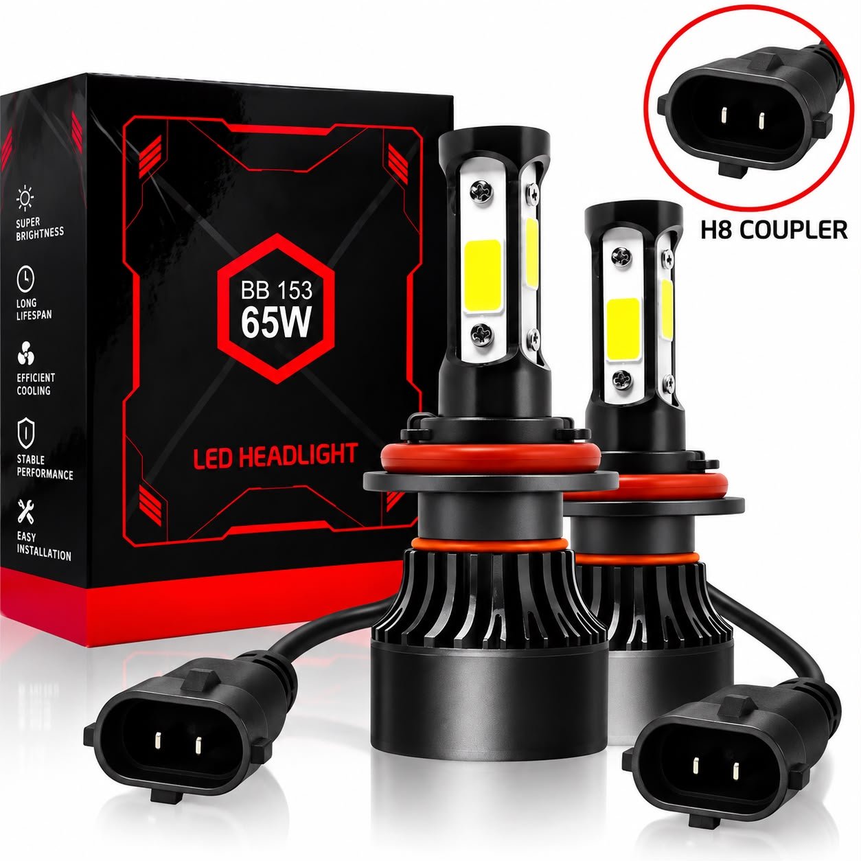 65W H8 LED Headlight Bulb