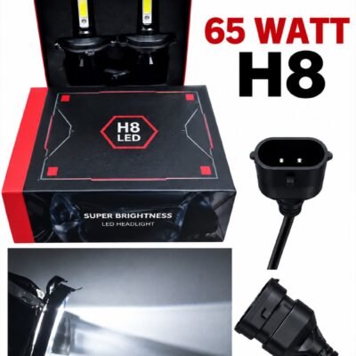 65W H8 LED Headlight Bulb – Ultra Bright 6500K White Xenon Light (Pack of 2)