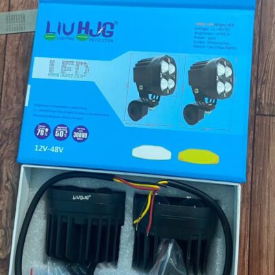 HJG 4 LED Fog Lamp Dual Colour White/Yellow 12V 40W Super Bright for Car & Bikes | (Pack of 2) | JUSTMOD