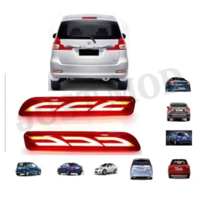 JUST MOD Maruti Suzuki Rear Bumper LED Reflector – Premium Type G Non-Matrix Red Light for Cars