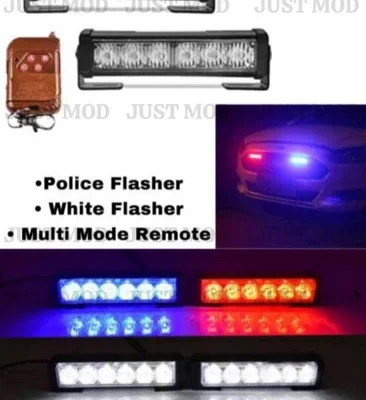 Police Flasher 6 Inch Dual Flasher (White, Red, Blue) Remote – Universal For Cars