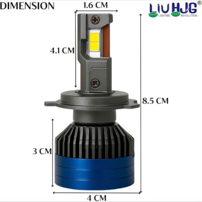 HJG LED 300W H4 Headlight Bulb Pack of 2 | Waterproof High Brightness LED Lights