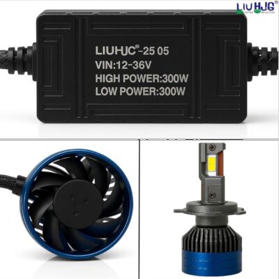 HJG LED 300W H4 Headlight Bulb Pack of 2 | Waterproof High Brightness LED Lights