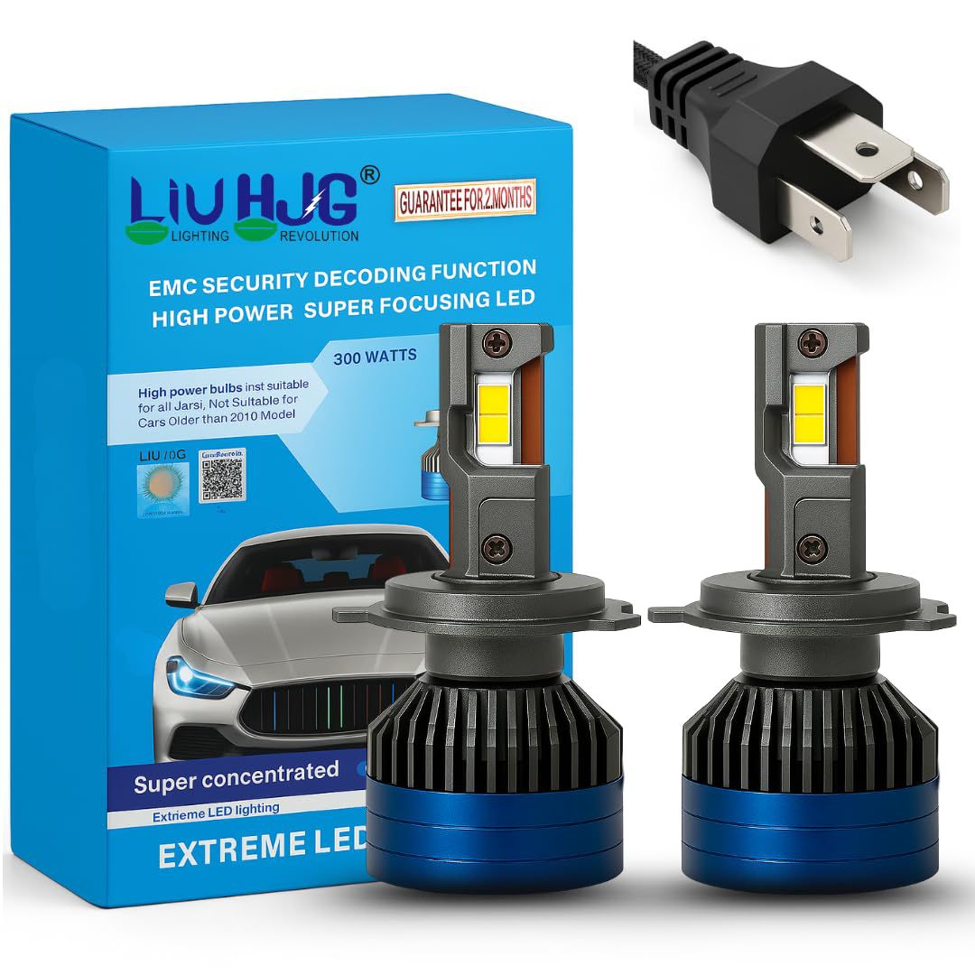 HJG LED 300W H4 Headlight Bulb Pack of 2