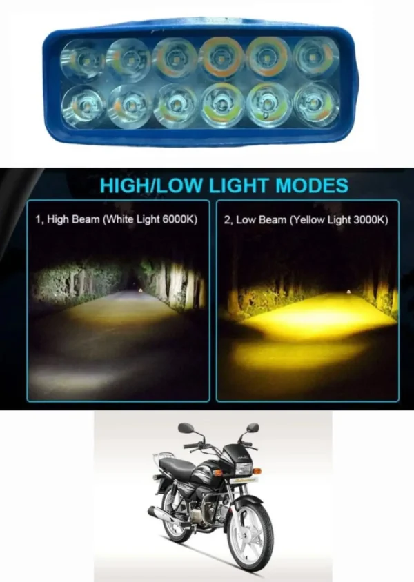 white & yellow fog lamp