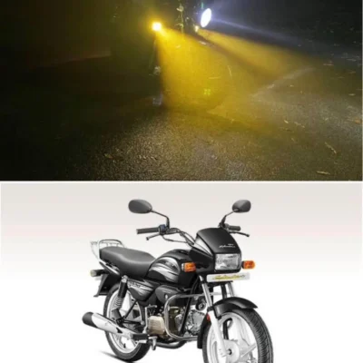 12 LED White & Yellow Fog Lamp Light for Car & Bike | Universal Dual Color Fog Light Set