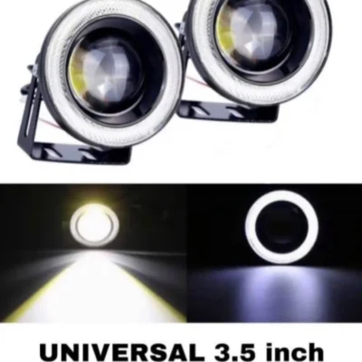 Angel Eye High Power LED Fog Light Projector with White Angel Eye Ring 15W Waterproof Driving Lamp (Pack of 2)
