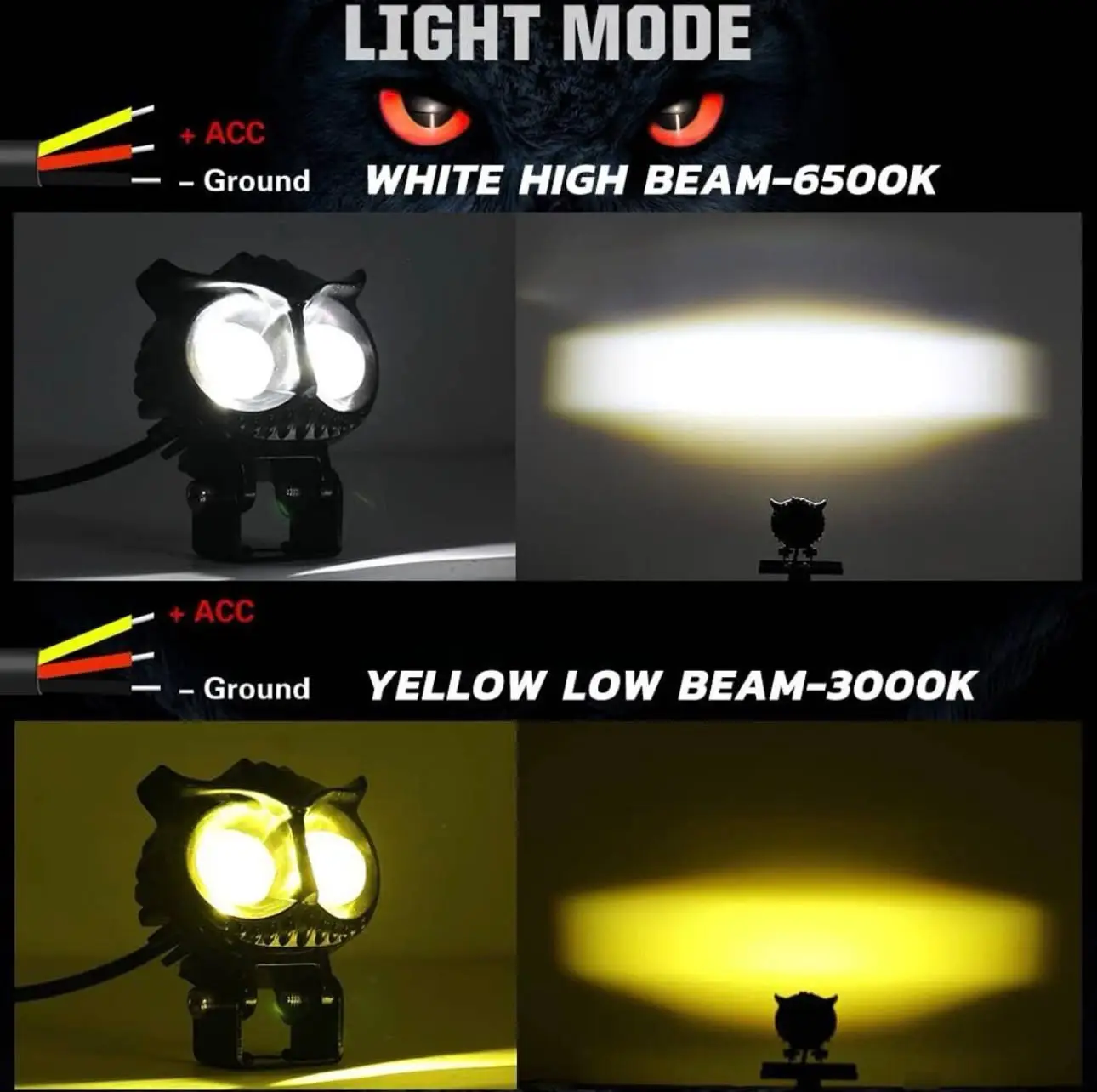 owl dual color led