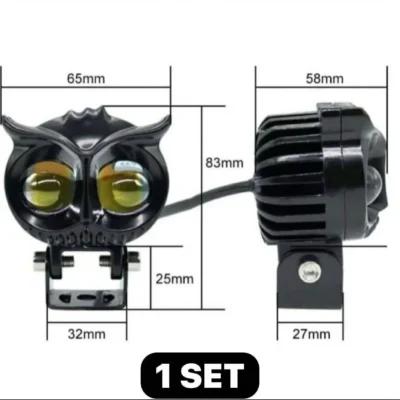 OWL Dual Color LED Fog Light White/Yellow Multi Mode 40W | Bike & Car Fog Lamp (Pair)