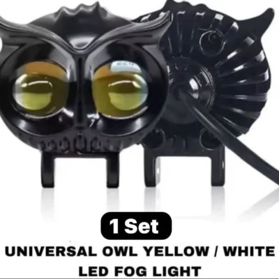 OWL Dual Color LED Fog Light White/Yellow Multi Mode 40W | Bike & Car Fog Lamp (Pair)