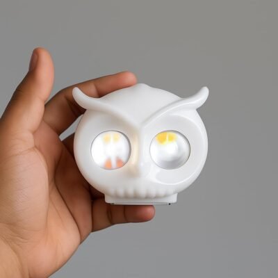 OWL Shape Bike LED Fog Light White/Yellow & Flasher Mode Low & High Beam 20W 12V | Universal Bike Fog Lamp (Pack of 2)