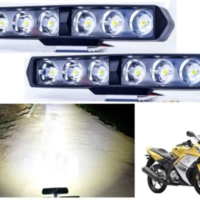 G-1 White 6 LED Fog Lamp 12V 6W for Motorbike & Bike Waterproof Driving Light (Set of 2)