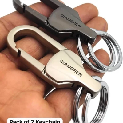 Qiangren Heavy Duty Stainless Steel Car Keychain Set of 2 – Stylish Premium Keychain