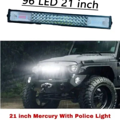 21 Inch White Mercury LED Flasher Bar with Warning Strobe Light | Universal Car Light