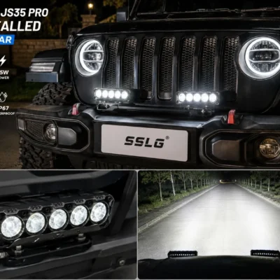 SSLG JS35 PRO 5-in-1 LED Auxiliary Light 35W 3500LM Waterproof Bike Fog Light White Yellow Flash Red (1 Pair)