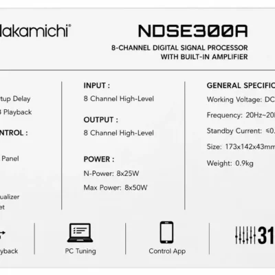 Nakamichi NDSE300A 8-Channel DSP Digital Signal Processor for Car Audio
