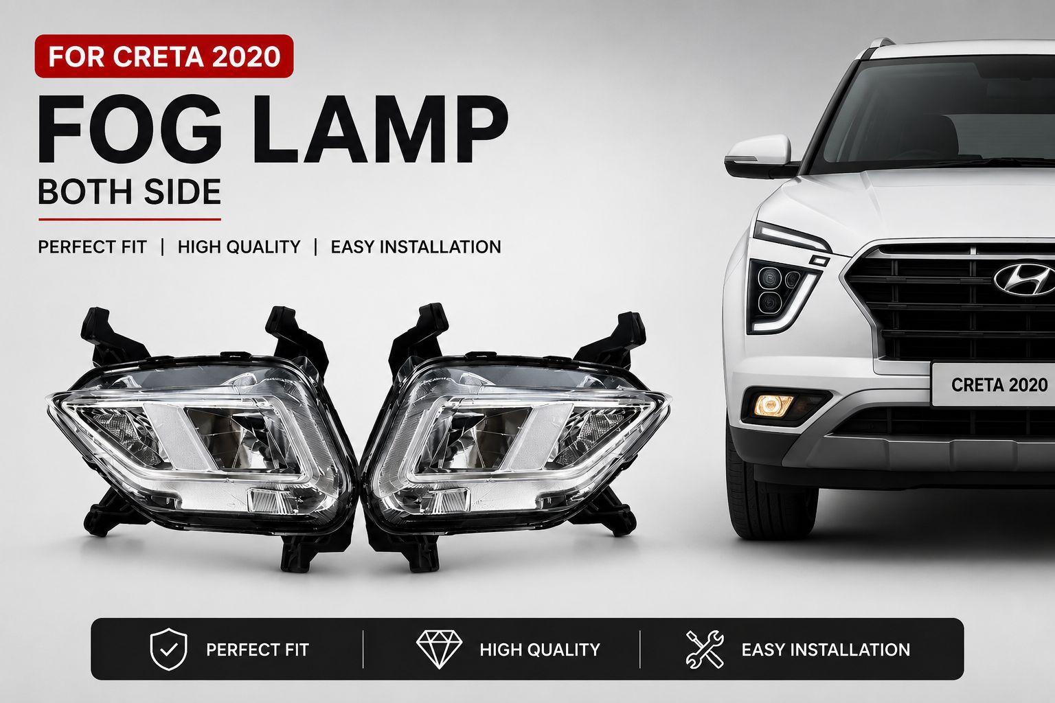 Creta 2020 Fog Lamp Both Side - Original OEM Fit ( 1 Set ) | JUST MOD™ - Image 3