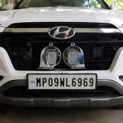 Hella Chrome Trumpet Horn High Low Tone – Premium Loud Sound Creta Type | JUST MOD™