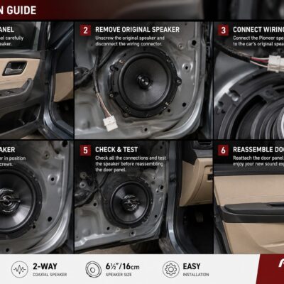 Pioneer TS-G1620S 6.5-inch 2-way coaxial speakers | High Power Audio Upgrade (1 Pair)