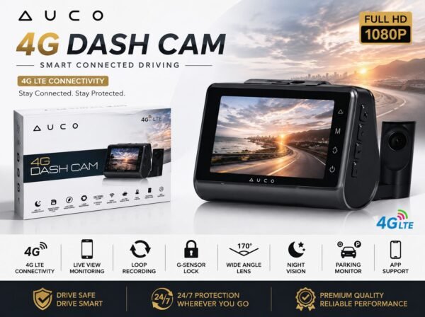 AUCO 4G LTE Dash Cam Front & Rear Camera