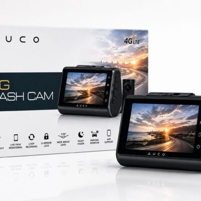 AUCO 4G LTE Dash Cam Front & Rear Camera | Full HD Smart Car DVR with GPS & Parking Monitor