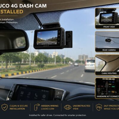 AUCO 4G LTE Dash Cam Front & Rear Camera | Full HD Smart Car DVR with GPS & Parking Monitor