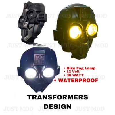 Transformer LED Bike Fog Light – Dual Color (White/Yellow) & Flashing ( Pack of 2 ) JUST MOD