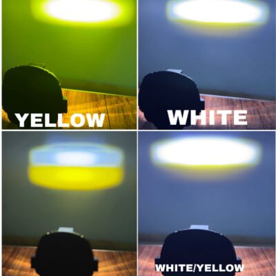 Transformer LED Bike Fog Light – Dual Color (White/Yellow) & Flashing ( Pack of 2 ) JUST MOD