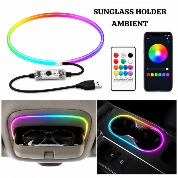 Car Sunglass Holder LED Ambient Light