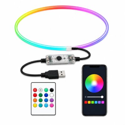 Magic Light Smart Car Sunglass Holder LED Ambient Light Remote & App Control – USB Powered Multi-Color Single Strip