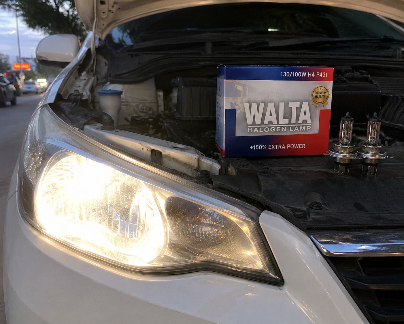 Walta Halogen Headlight Bulb 130W (High Beam) / 100W (Low Beam)- Super Bright Yellow Light ( Pack of 2 Bulb ) - Image 4