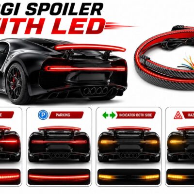 Carbon LED Brake Light Car Spoiler with Multi Mode | Stylish Rear Spoiler Brake Light for Cars