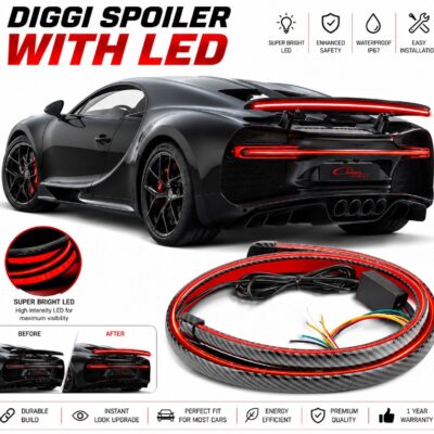 Carbon LED Brake Light Car Spoiler with Multi Mode | Stylish Rear Spoiler Brake Light for Cars