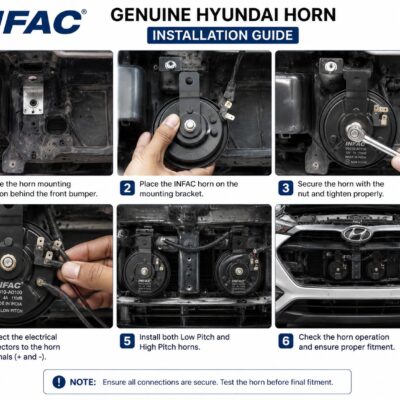 Infac Genuine Hyundai Creta Horn High & Low Tone (1 Pair) | Dual Tone Car Horn 1 Set