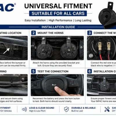 Infac Genuine Hyundai Creta Horn High & Low Tone (1 Pair) | Dual Tone Car Horn 1 Set