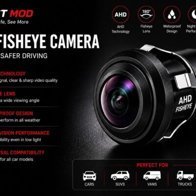 AHD Fish Eye Car Rear View Camera 180° Wide Angle with Night Vision | AHD Reverse Parking Camera for All Cars