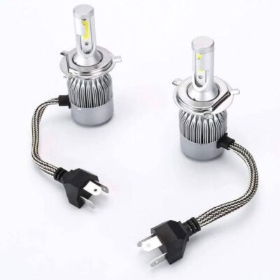 C6 H4 LED Headlight Bulb with Cooling Fan 6500K White | Car & Bike Headlight Set