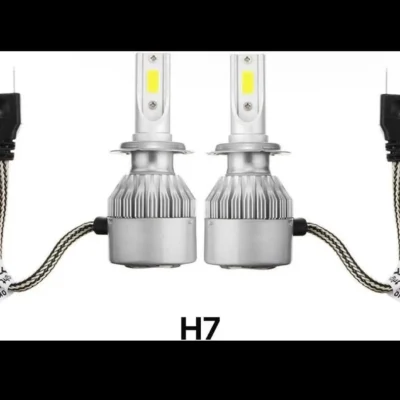 C6 H7 LED Headlight with Cooling Fan 6500K Universal for Cars | High Brightness 1 Set