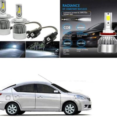 C6 H4 LED Headlight Bulb with Cooling Fan 6500K White | Car & Bike Headlight Set